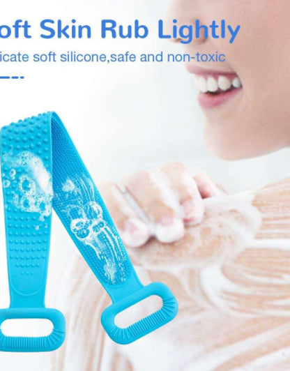 Silicone Body Back Scrubber, Double Side Bathing Brush for Skin Deep Cleaning