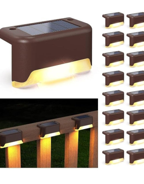 Solar Deck Lights Outdoor, Solar Step LED Waterproof Lighting for Outdoor Deck (Pack of 4)